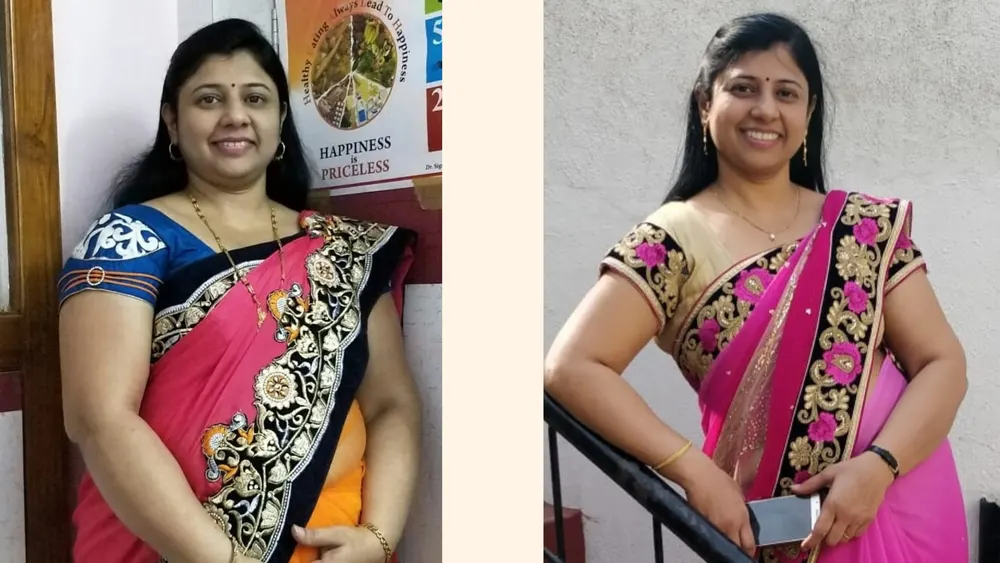 Transformation photo of Dr. Jyoti Patil, shared with permission.