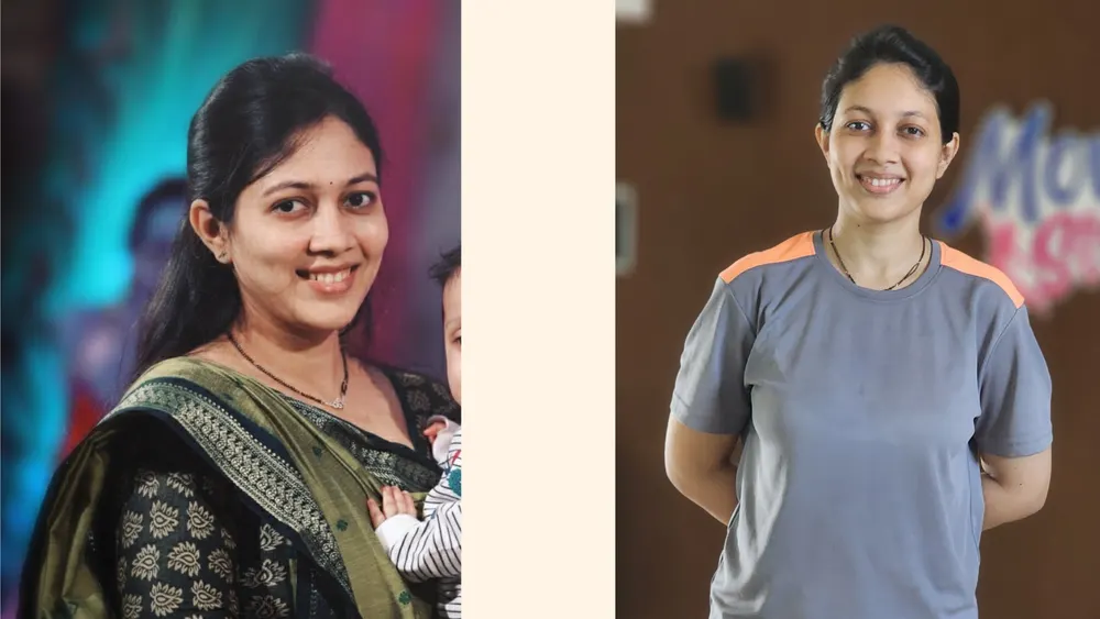 Transformation photo of Dr. Poonam Nakaskar, shared with permission.