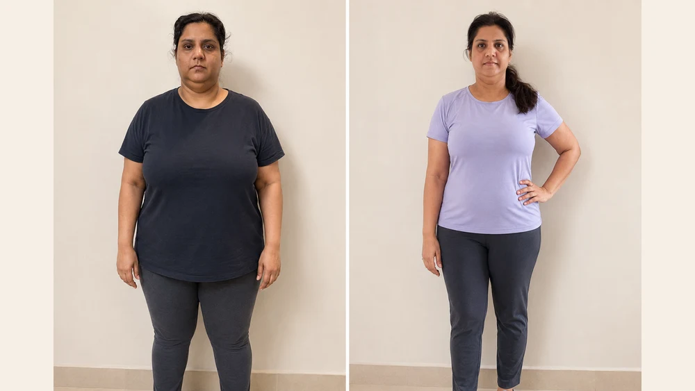 Transformation photo of Hema, shared with permission.